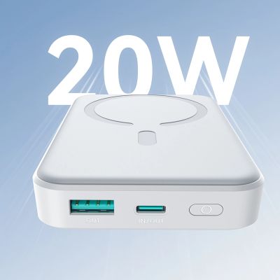 10. Joyroom JR-W020 Powerbank 20W 10000mAh MagSafe + USB-C - USB-C cable 0.25m - white
