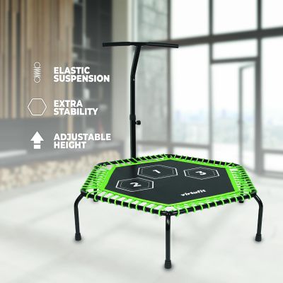 7. VIRTUFIT FITNESS PRO TRAMPOLINE WITH HANDLE - BLACK - 127 CM