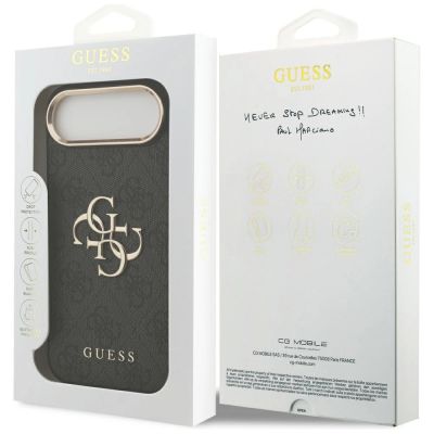8. Guess 4G Big 4G Classic Logo Case for iPhone Air - Black and Gold