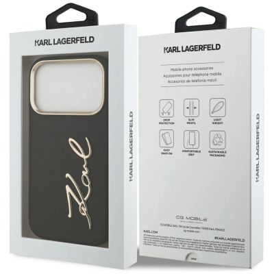 8. Karl Lagerfeld Karl Script Logo Case for iPhone 17 Pro - Black