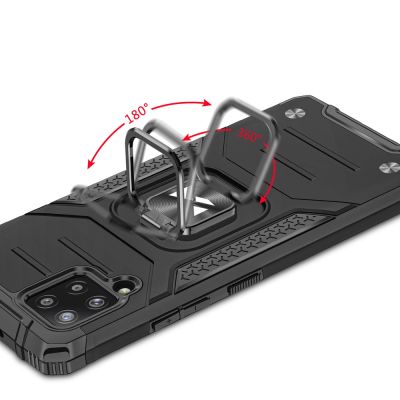 5. Wozinsky Ring Armor Case Kickstand Tough Rugged Cover for Samsung Galaxy A42 5G blue