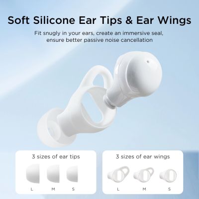 4. Joyroom JR-TS2 Cozydots Series Wireless TWS Headphones for Sleeping ANC Bluetooth 5.3 - White