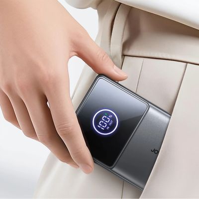 4. Joyroom JR-PR1 10000mAh 22.5W Powerbank with Built-in Retractable USB-C Cable - Black