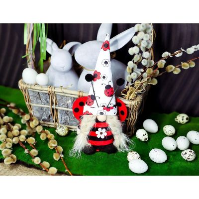 5. GNOME LADYBUG GIRL 24CM SPRING DECORATION