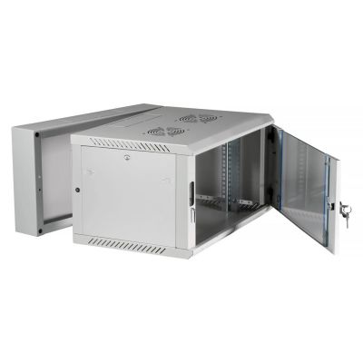 10. Extralink 6U 600x600 AZH Gray Rack Cabinet, Wall-Mounted, Two-Section