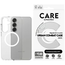 CARE by PanzerGlass Flagship Urban Combat White QI Case for Samsung Galaxy S25+ - Transparent