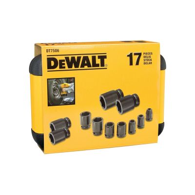 2. Dewalt DT7506 impact sockets (6mm,8mm,10mm,11mm,12mm,13mm,14mm,16mm,17mm,18mm,19mm,20mm,21mm,22mm,27mm 17pcs)