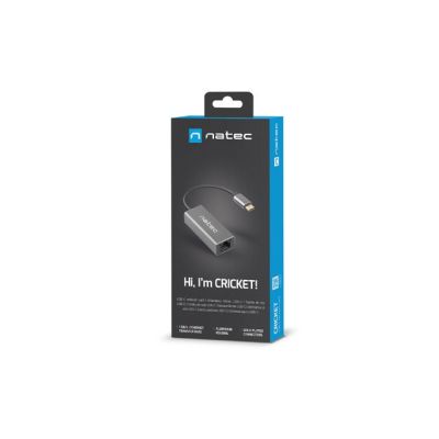 4. NATEC CRICKET NETWORK CARD 1GB USB-C 3.1 1X RJ45 ON CABLE NNC-1925