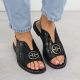 7. Women's black leather sandals S.Barski KV51-094