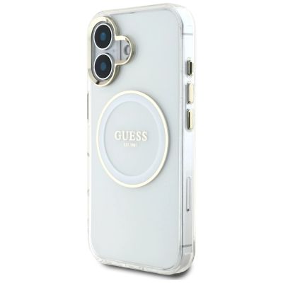2. Guess IML Metal Colored Circle Classic Logo MagSafe case for iPhone 16 - white