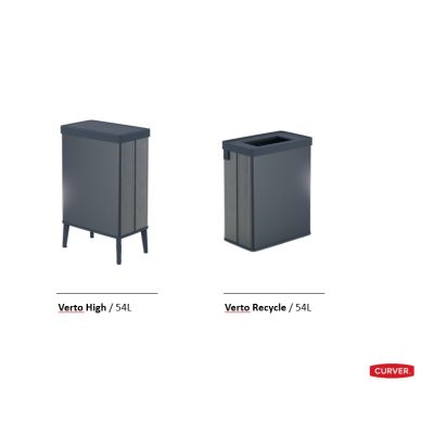 Curver Verto 54L tall pearl gray waste bin