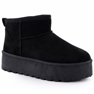 Women's black suede snow boots Potocki 16322