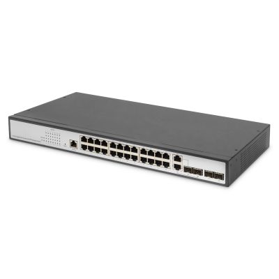 Digitus Gigabit Ethernet Layer 2 Switch, 24-port, 2x RJ45/SFP-Combo + 2 x SFP Uplink ports