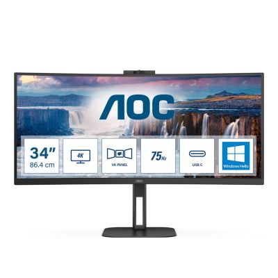 11. AOC V5 CU34V5CW/BK LED display 86.4 cm (34") 3440 x 1440 px Wide Quad HD Black