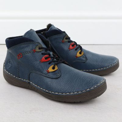 3. Comfortable insulated blue women's ankle boots Rieker 52544-14