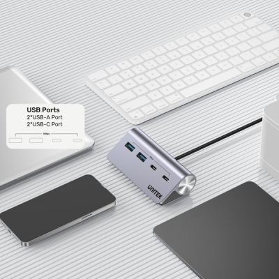 23. UNITEK ALUMINUM HUB USB-A/C 2X USBA 2X USBC 5GBP