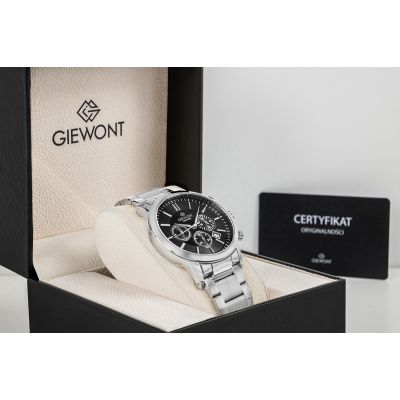 8. Men's Watch Giewont Chronograph Sapphire Silver Black GW8510-B1