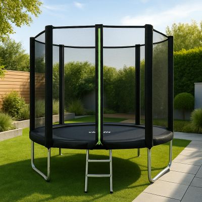 2. VIRTUFIT TRAMPOLINE WITH SAFETY NET – BLACK – 183 CM