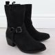 10. Women's suede cowboy boots black M.Daszyński MR1921-47