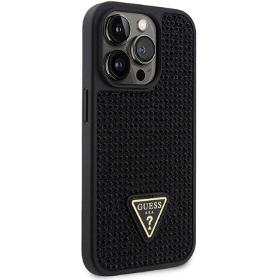 4. Guess Rhinestone Triangle Case for iPhone 14 Pro - Black