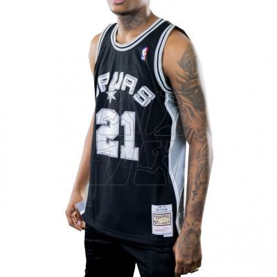 Mitchell &amp; Ness NBA Swingman San Antonio Spurs Tim Duncan T-Shirt SMJYGS18208-SASBLCK98TDU