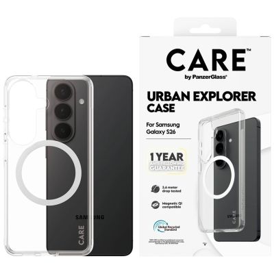 CARE by PanzerGlass Urban Explorer Transparent Case w. White Qi for Samsung Galaxy S26 - transparent