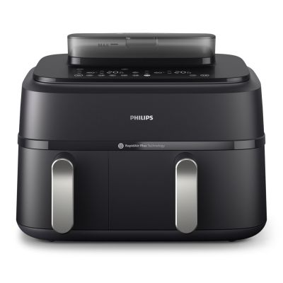 8. Philips 5000 series NA551/00 fryer Double 9 l Autonomous 2750 W Hot air fryer Black, Silver