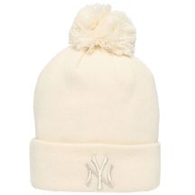 New Era Women’s Metallic Bobble Beanie New York Yankees Hat 60691357 Beige One Size