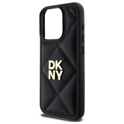 6. DKNY Quilted Stack Logo iPhone 15 Pro Case - Black