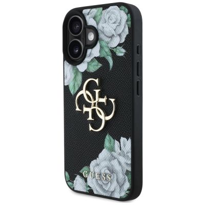 2. Guess Grained Roses Big 4G logo case for iPhone 16 - black