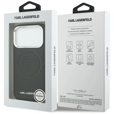 8. Karl Lagerfeld K Head Point Logo MagSafe Case for iPhone 17 Pro - Black