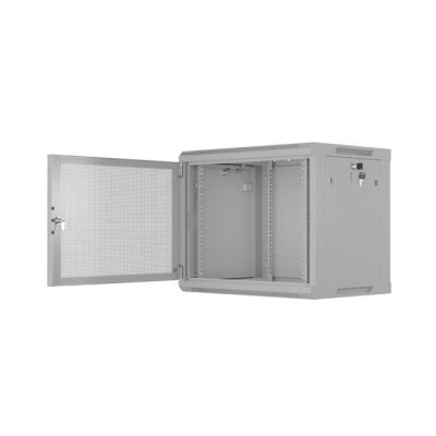 4. Lanberg 19" 9U 600X450 gray wall-mounted rack cabinet with perforated doors (flat pack)
