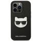 3. Karl Lagerfeld Saffiano Choupette Head Patch Case for iPhone 14 Pro Max - Black