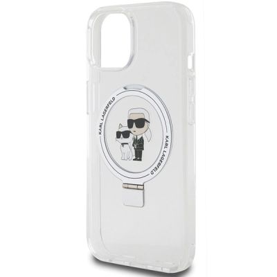 6. Karl Lagerfeld KLHMP15SHMRSKCH iPhone 15 / 14 / 13 6.1" white/white hardcase Ring Stand Karl&Choupette MagSafe