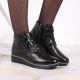 10. Black Insulated Patent Leather Wedge Ankle Boots Filippo