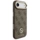 4. Guess 4G Strass Logo & Big Strap Metal Buttons MagSafe Case for iPhone Air - Brown