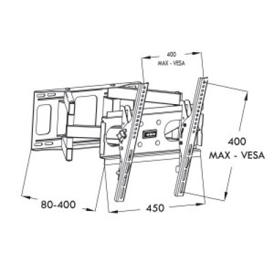 6. ART AR-51 TV wall mount (Swivel, wall-mounted, tiltable - 60"; max. 50kg)
