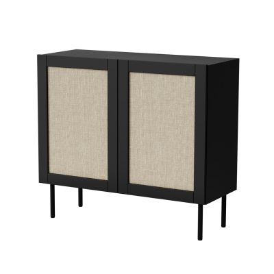 Jute chest of drawers 2D 100x39.5x90 black + calabria linoleum