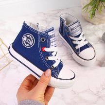 Sneakers with a zipper Big Star Jr HH374085 navy blue