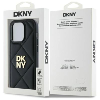 8. DKNY Quilted Stack Logo iPhone 14 Pro Max Case - Black