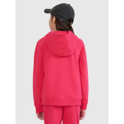 3. Girls' sweatshirt with a zipper and a hood 4F 4FJWSS25TSWSF1706-55S