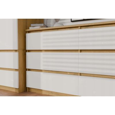 11. M6 MALWA CHEST OF DRAWERS 140 CM 6 DRAWERS ART/WHITE SET