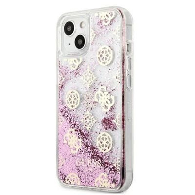 2. Guess GUHCP13SLGPEPI iPhone 13 mini 5.4" pink/pink hardcase Peony Liquid Glitter