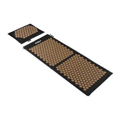 ECO Health Mat with Acupressure Spikes and Pillow, 110x42cm, XL, Gold Spikes, Rebel Active