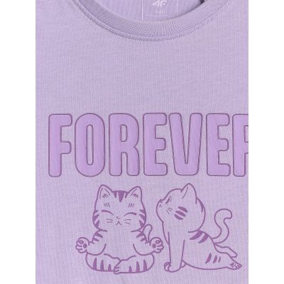 6. Girls' regular printed T-shirt 4F 4FJRAW26TTSHF4240-52S