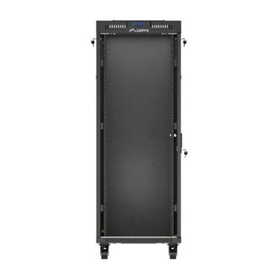 7. Lanberg 19" 32U 600x1000 black floor-standing rack cabinet with glass doors (flat pack)