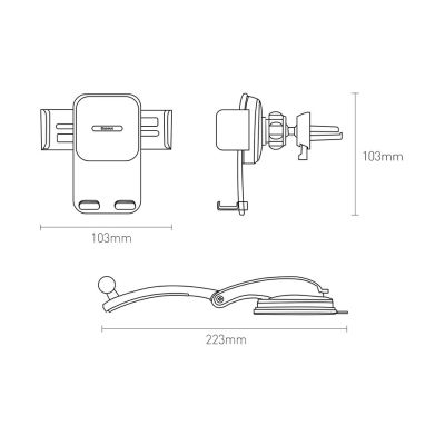 22. Baseus 2in1 car holder for cockpit and ventilation grille black (SUYK000001)