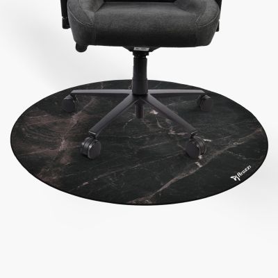 4. Arozzi Zona Round Floor Pad Black, Marble Color Microfiber, Rubber