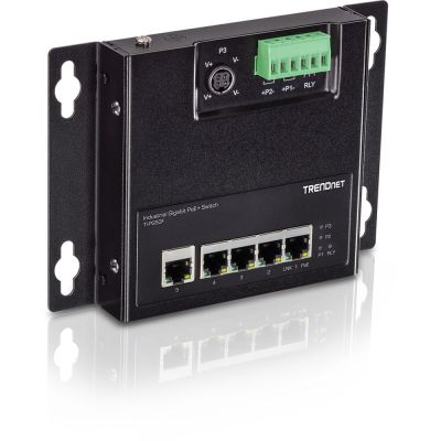 6. TRENDnet 5 Port Gigabit Unmanaged PoE+ FA Metal Industrial Switch