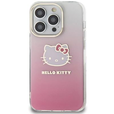 3. Hello Kitty IML Gradient Electrop Kitty Head case for iPhone 14 Pro - pink